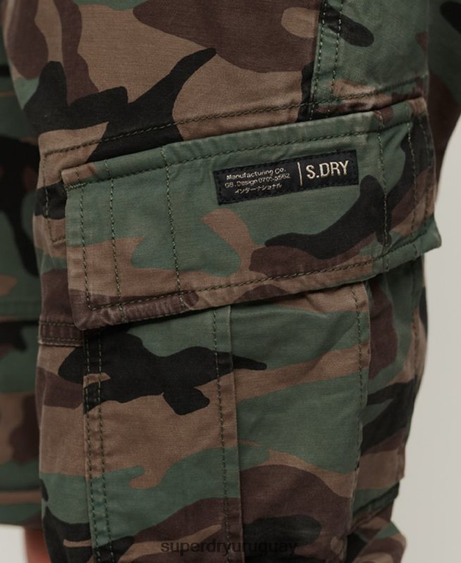 uy Superdry hombres shorts cargo con núcleo de algodón orgánico verde DT2N8Z325 ropa