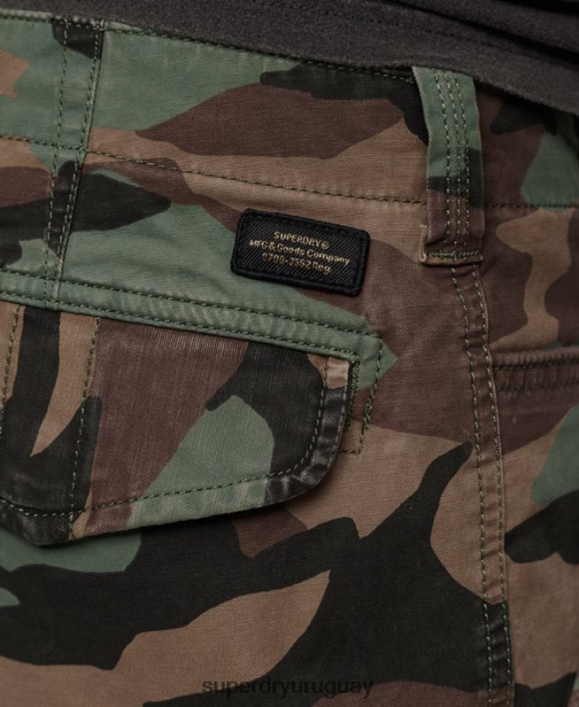 uy Superdry hombres shorts cargo con núcleo de algodón orgánico verde DT2N8Z325 ropa