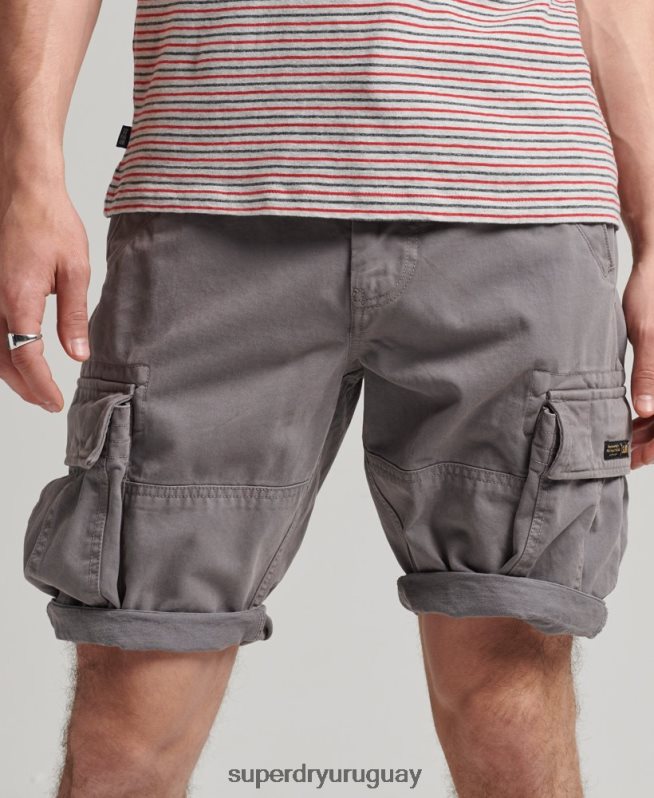 uy Superdry hombres shorts cargo heavy de algodón orgánico con núcleo vintage gris DT2N8Z335 ropa