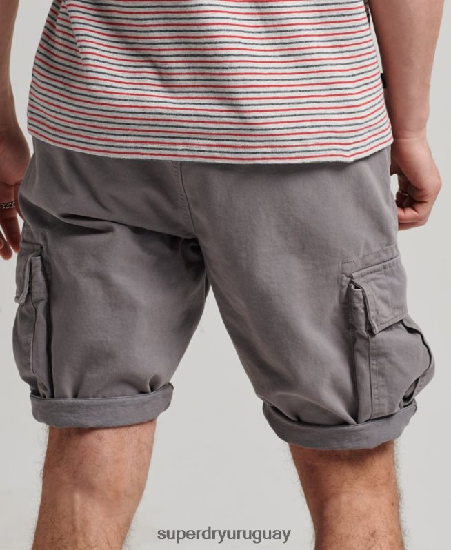 uy Superdry hombres shorts cargo heavy de algodón orgánico con núcleo vintage gris DT2N8Z335 ropa