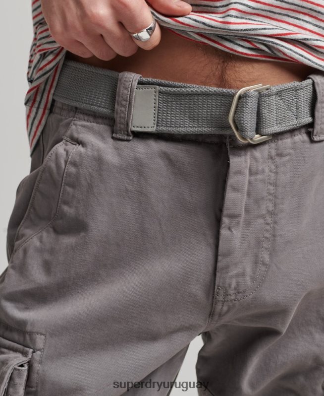uy Superdry hombres shorts cargo heavy de algodón orgánico con núcleo vintage gris DT2N8Z335 ropa