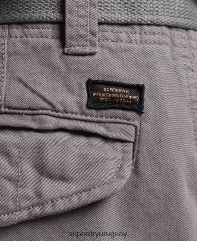 uy Superdry hombres shorts cargo heavy de algodón orgánico con núcleo vintage gris DT2N8Z335 ropa