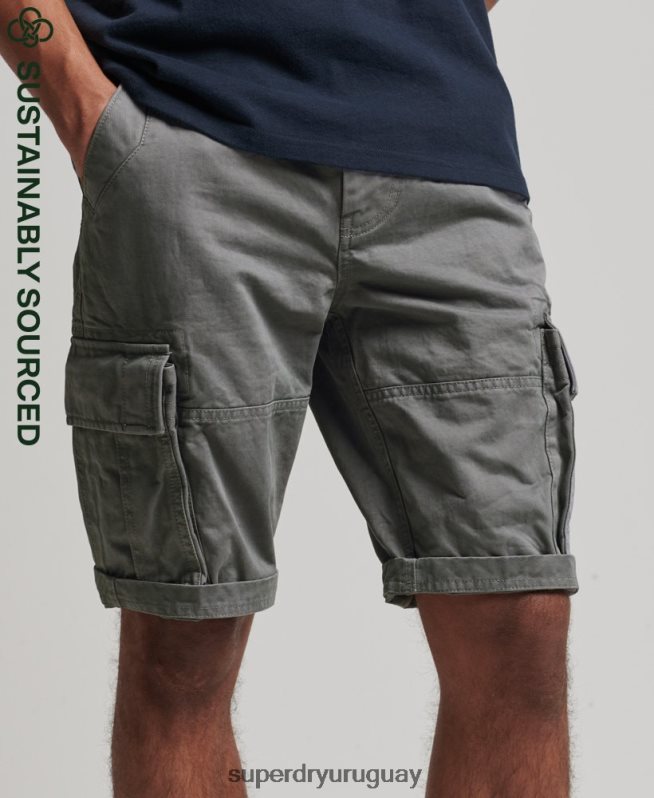 uy Superdry hombres shorts cargo heavy de algodón orgánico con núcleo vintage gris DT2N8Z343 ropa