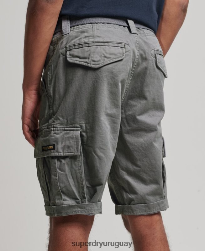 uy Superdry hombres shorts cargo heavy de algodón orgánico con núcleo vintage gris DT2N8Z343 ropa