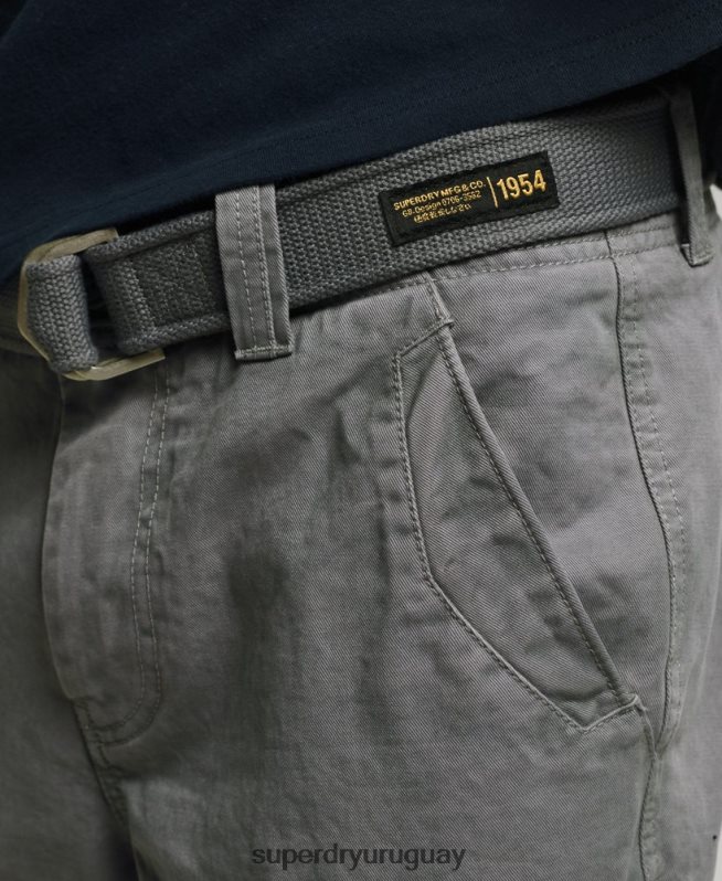 uy Superdry hombres shorts cargo heavy de algodón orgánico con núcleo vintage gris DT2N8Z343 ropa
