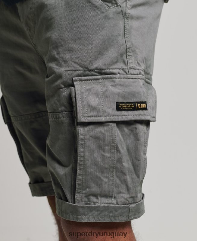 uy Superdry hombres shorts cargo heavy de algodón orgánico con núcleo vintage gris DT2N8Z343 ropa
