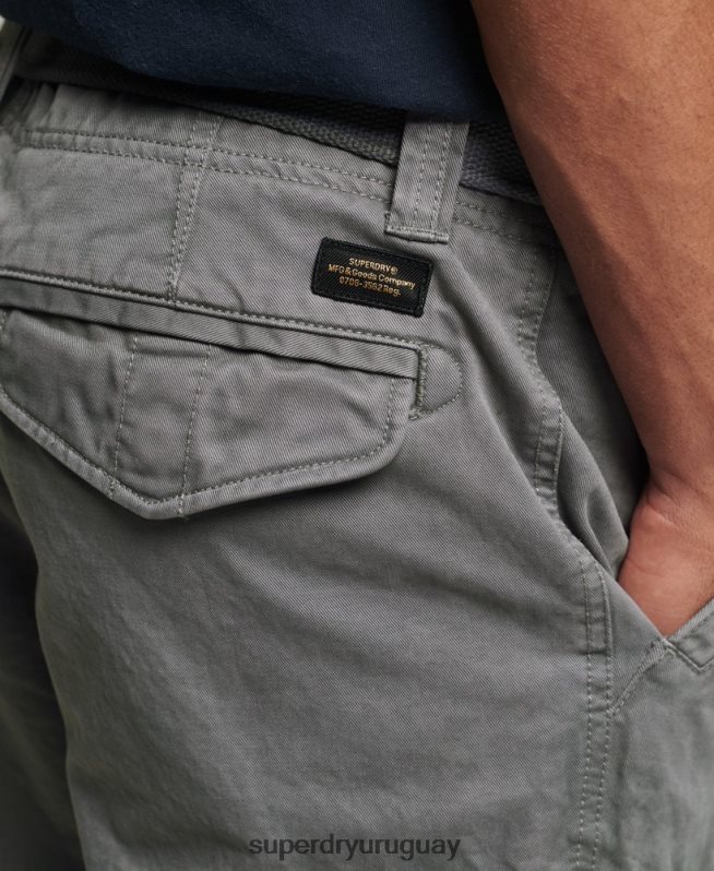 uy Superdry hombres shorts cargo heavy de algodón orgánico con núcleo vintage gris DT2N8Z343 ropa