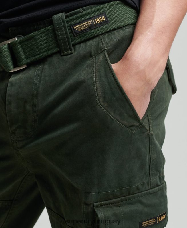 uy Superdry hombres shorts cargo heavy de algodón orgánico con núcleo vintage verde DT2N8Z342 ropa