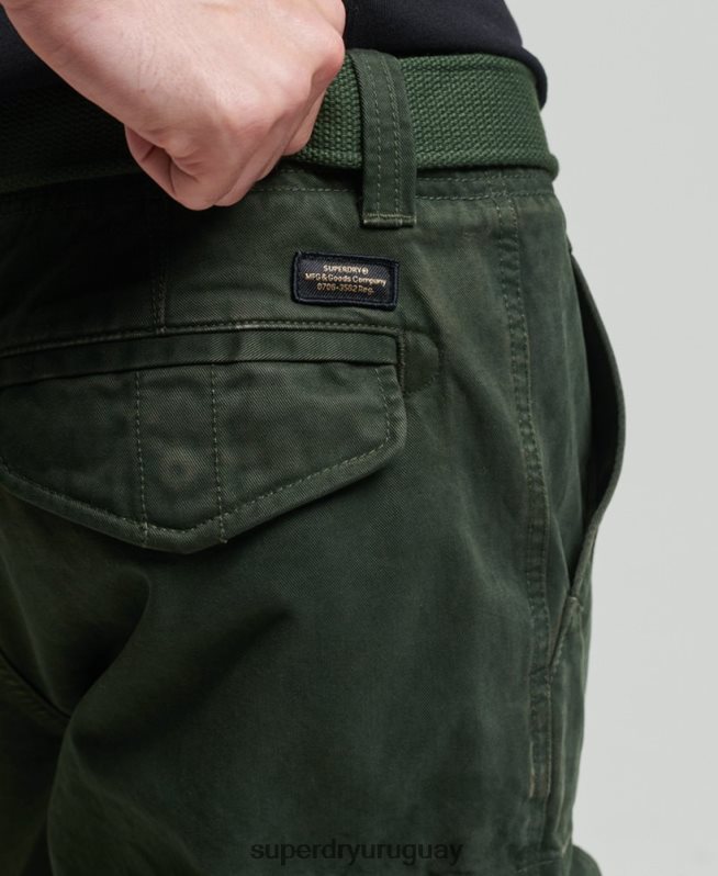 uy Superdry hombres shorts cargo heavy de algodón orgánico con núcleo vintage verde DT2N8Z342 ropa