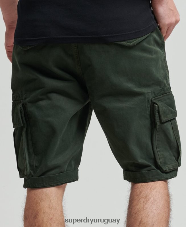 uy Superdry hombres shorts cargo heavy de algodón orgánico con núcleo vintage verde DT2N8Z350 ropa