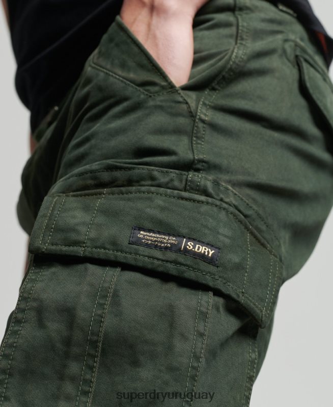 uy Superdry hombres shorts cargo heavy de algodón orgánico con núcleo vintage verde DT2N8Z350 ropa