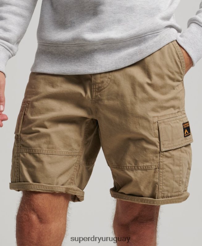 uy Superdry hombres shorts cargo pesados ​​de algodón orgánico beige DT2N8Z260 ropa