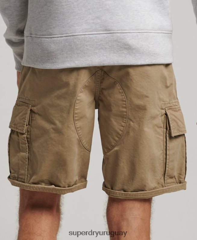 uy Superdry hombres shorts cargo pesados ​​de algodón orgánico beige DT2N8Z260 ropa