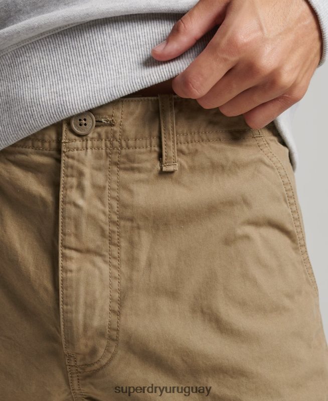 uy Superdry hombres shorts cargo pesados ​​de algodón orgánico beige DT2N8Z260 ropa