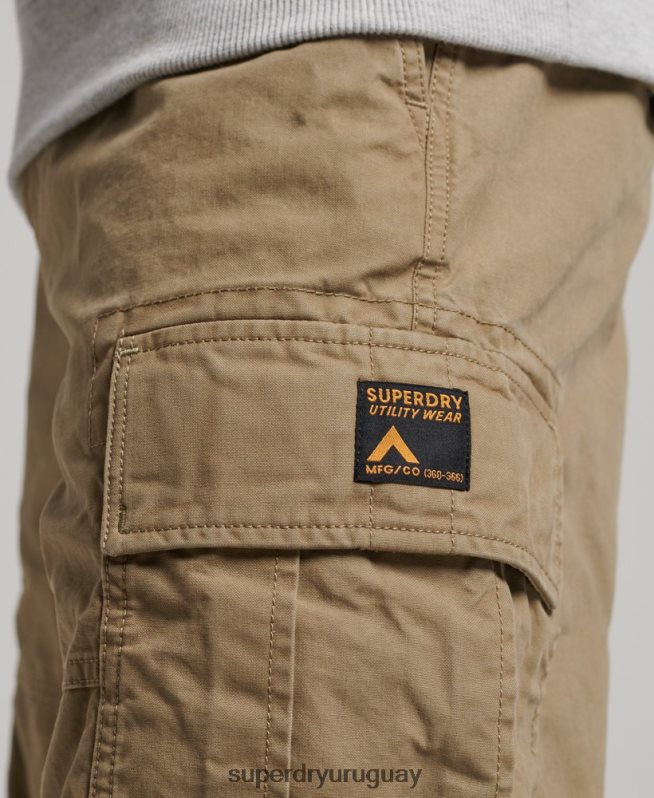 uy Superdry hombres shorts cargo pesados ​​de algodón orgánico beige DT2N8Z260 ropa