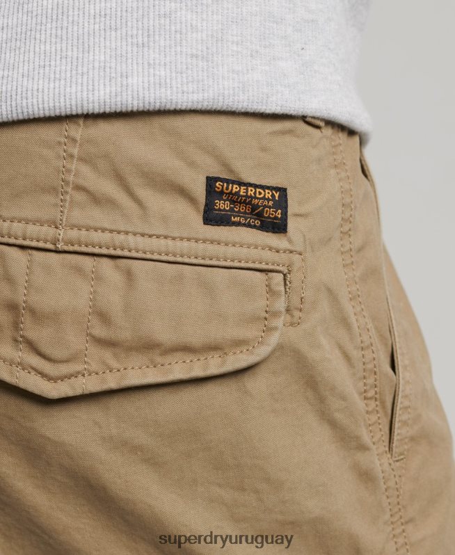 uy Superdry hombres shorts cargo pesados ​​de algodón orgánico beige DT2N8Z260 ropa