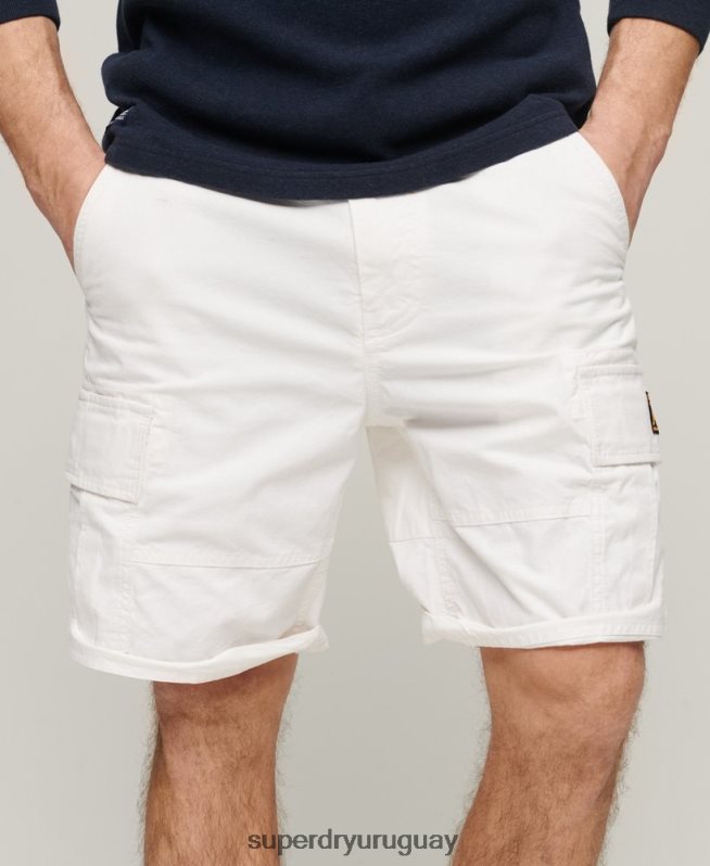 uy Superdry hombres shorts cargo pesados ​​de algodón orgánico blanco DT2N8Z272 ropa