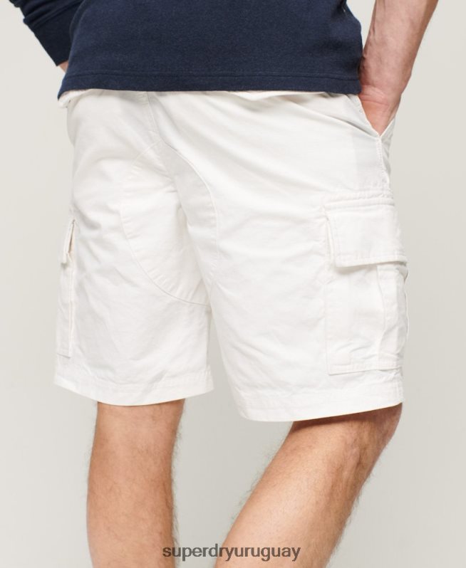 uy Superdry hombres shorts cargo pesados ​​de algodón orgánico blanco DT2N8Z272 ropa