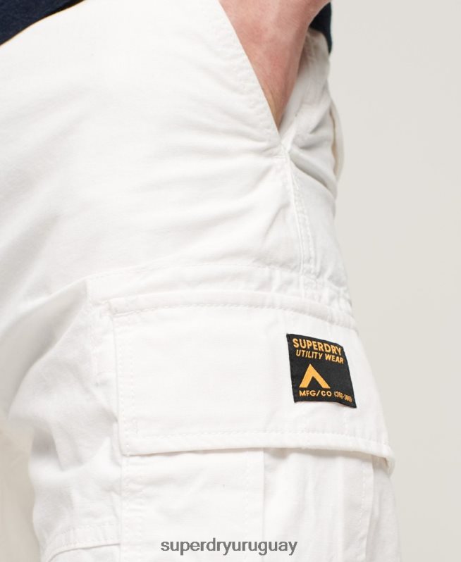 uy Superdry hombres shorts cargo pesados ​​de algodón orgánico blanco DT2N8Z272 ropa
