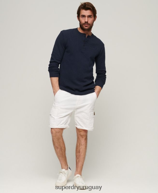 uy Superdry hombres shorts cargo pesados ​​de algodón orgánico blanco DT2N8Z272 ropa