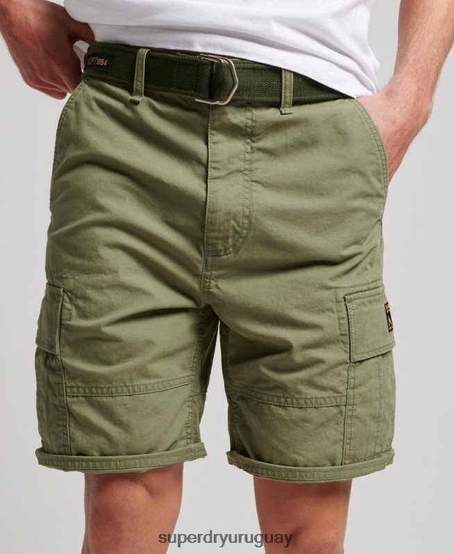 uy Superdry hombres shorts cargo pesados ​​de algodón orgánico caqui DT2N8Z263 ropa