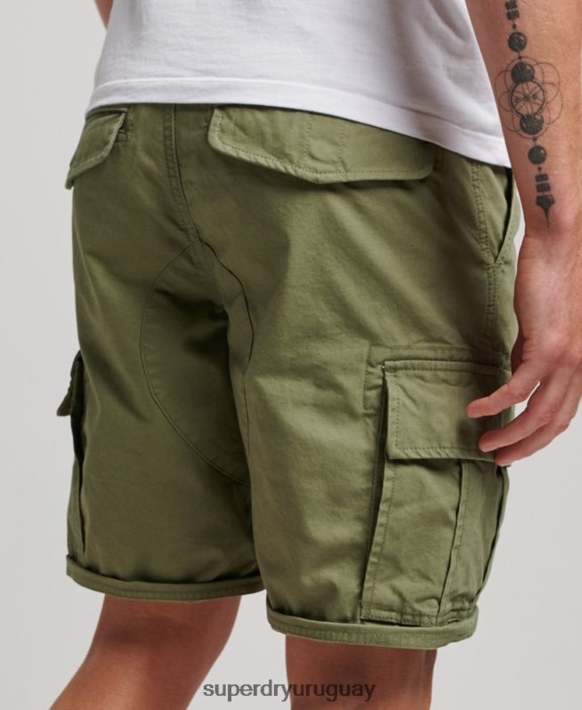 uy Superdry hombres shorts cargo pesados ​​de algodón orgánico caqui DT2N8Z263 ropa
