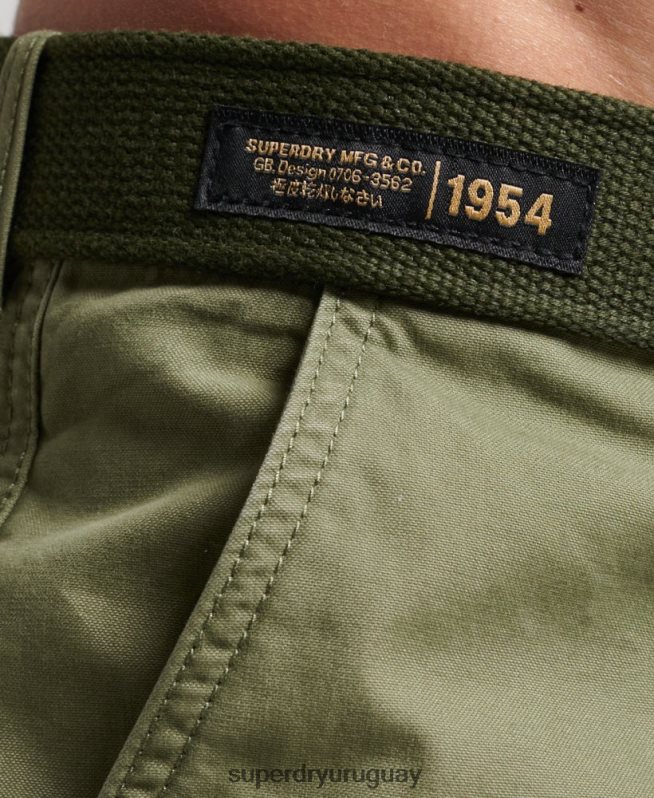 uy Superdry hombres shorts cargo pesados ​​de algodón orgánico caqui DT2N8Z263 ropa
