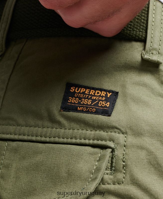 uy Superdry hombres shorts cargo pesados ​​de algodón orgánico caqui DT2N8Z263 ropa
