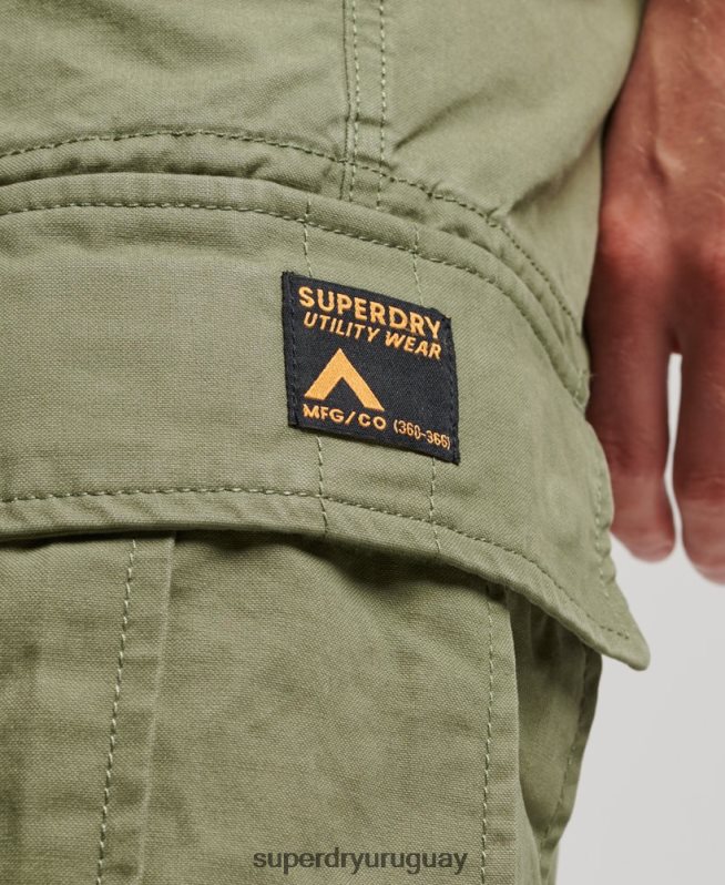 uy Superdry hombres shorts cargo pesados ​​de algodón orgánico caqui DT2N8Z263 ropa