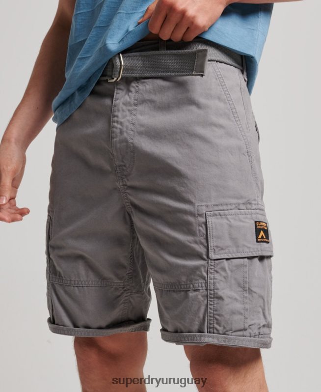uy Superdry hombres shorts cargo pesados ​​de algodón orgánico gris DT2N8Z256 ropa