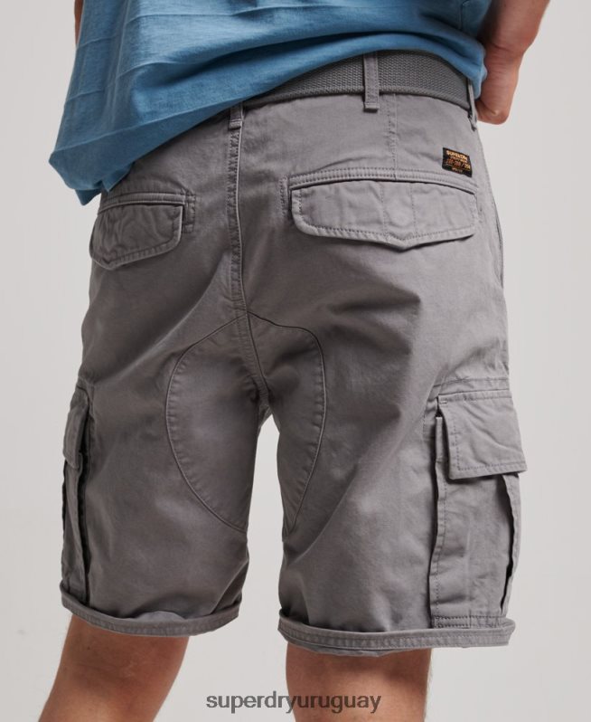 uy Superdry hombres shorts cargo pesados ​​de algodón orgánico gris DT2N8Z256 ropa
