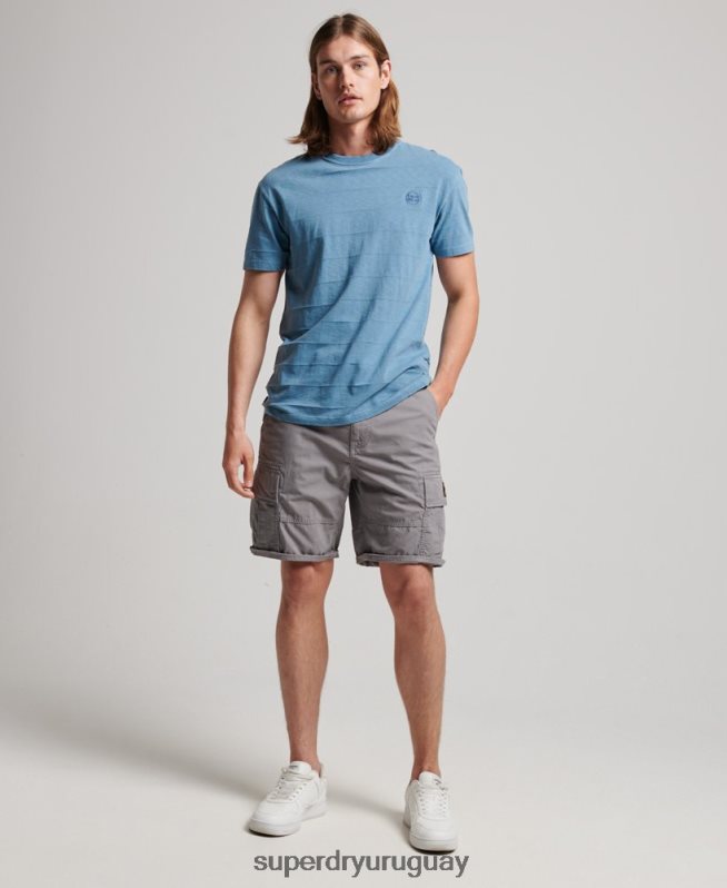 uy Superdry hombres shorts cargo pesados ​​de algodón orgánico gris DT2N8Z256 ropa