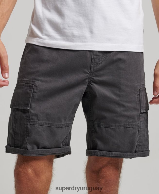 uy Superdry hombres shorts cargo pesados ​​de algodón orgánico gris oscuro DT2N8Z250 ropa