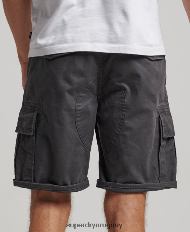uy Superdry hombres shorts cargo pesados ​​de algodón orgánico gris oscuro DT2N8Z250 ropa