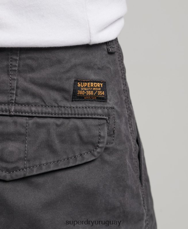 uy Superdry hombres shorts cargo pesados ​​de algodón orgánico gris oscuro DT2N8Z250 ropa