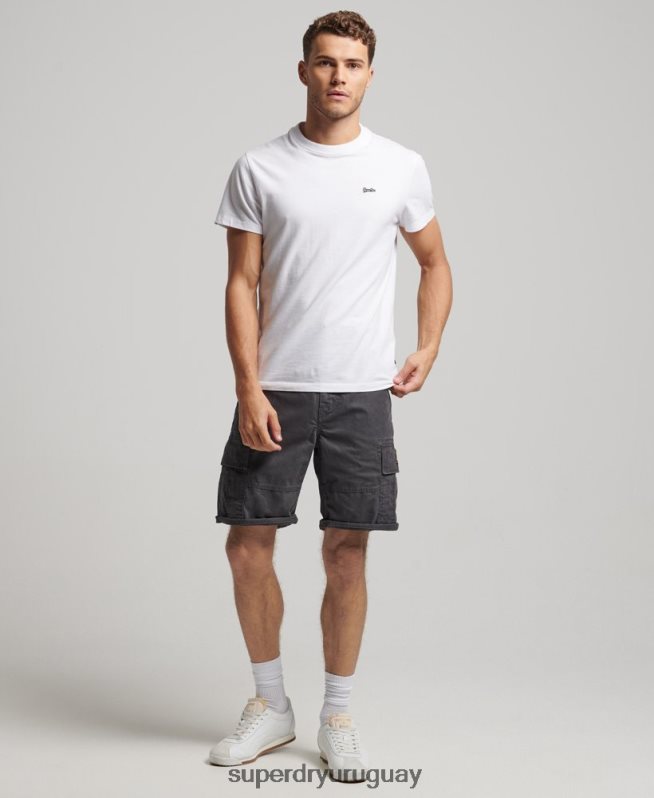 uy Superdry hombres shorts cargo pesados ​​de algodón orgánico gris oscuro DT2N8Z250 ropa