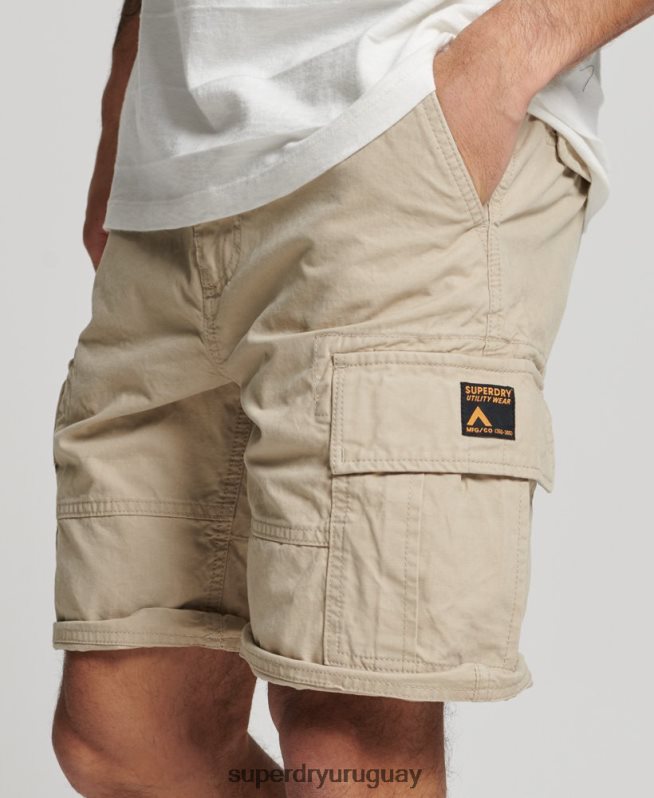 uy Superdry hombres shorts cargo pesados ​​de algodón orgánico marrón DT2N8Z269 ropa