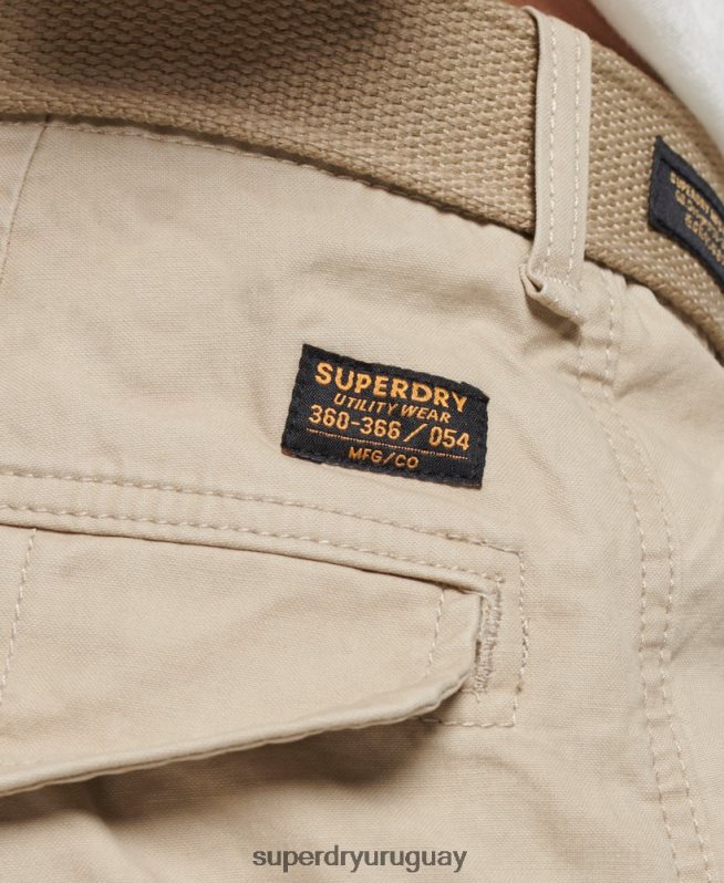uy Superdry hombres shorts cargo pesados ​​de algodón orgánico marrón DT2N8Z269 ropa