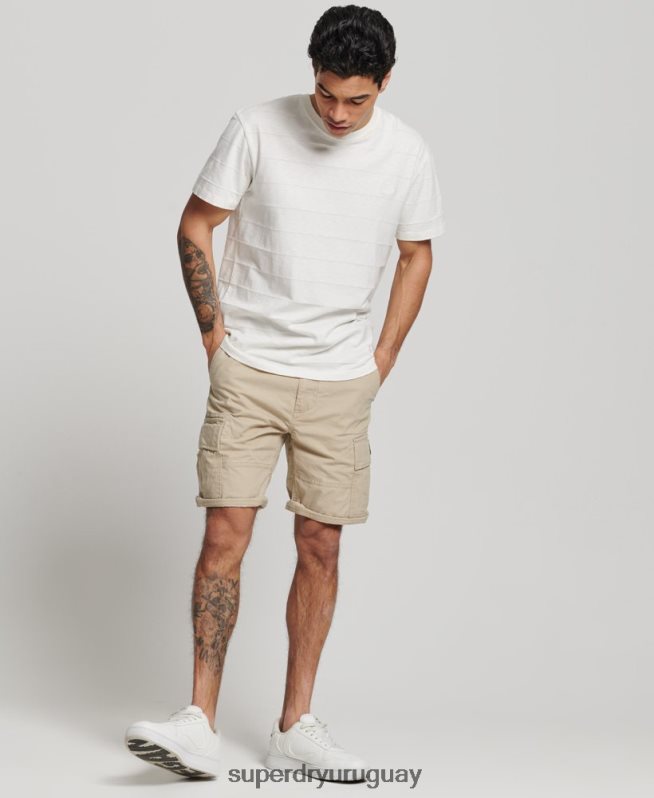 uy Superdry hombres shorts cargo pesados ​​de algodón orgánico marrón DT2N8Z269 ropa