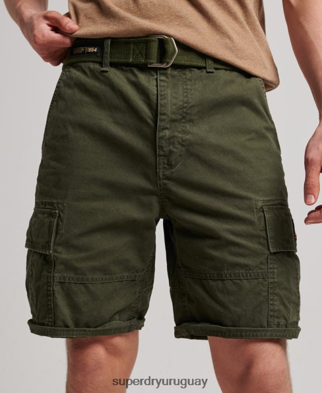 uy Superdry hombres shorts cargo pesados ​​de algodón orgánico verde DT2N8Z258 ropa