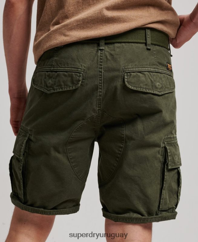 uy Superdry hombres shorts cargo pesados ​​de algodón orgánico verde DT2N8Z258 ropa
