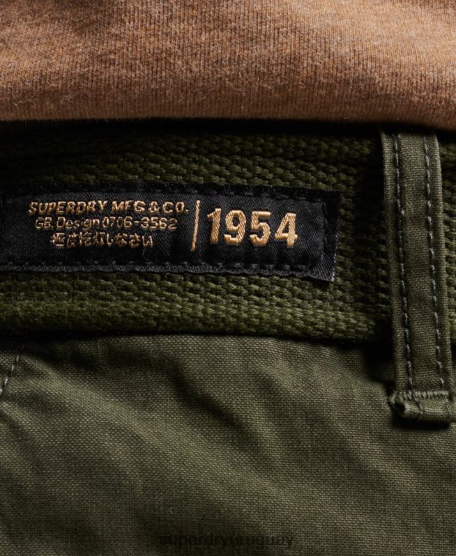 uy Superdry hombres shorts cargo pesados ​​de algodón orgánico verde DT2N8Z258 ropa