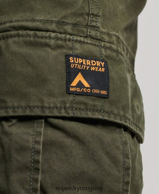uy Superdry hombres shorts cargo pesados ​​de algodón orgánico verde DT2N8Z258 ropa
