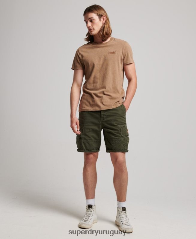 uy Superdry hombres shorts cargo pesados ​​de algodón orgánico verde DT2N8Z258 ropa