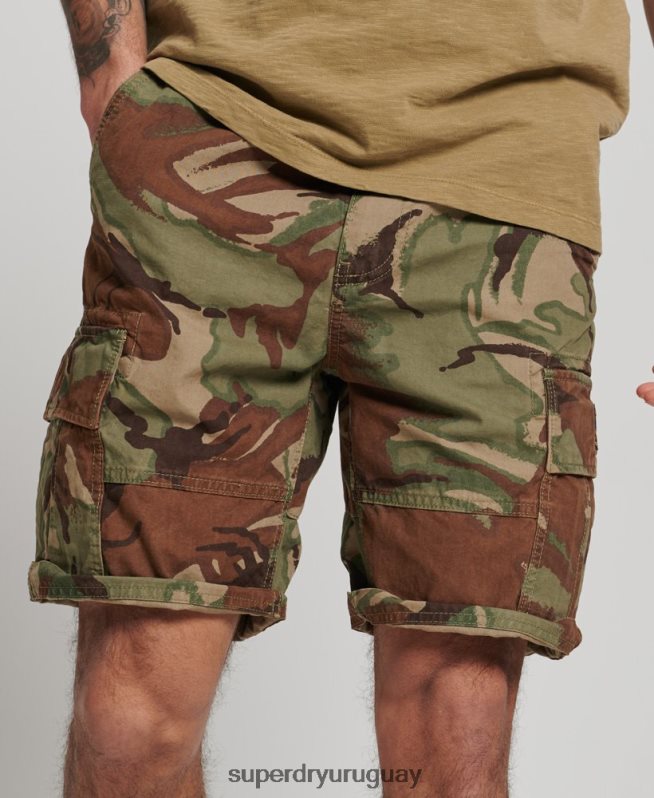 uy Superdry hombres shorts cargo pesados ​​de algodón orgánico verde DT2N8Z271 ropa
