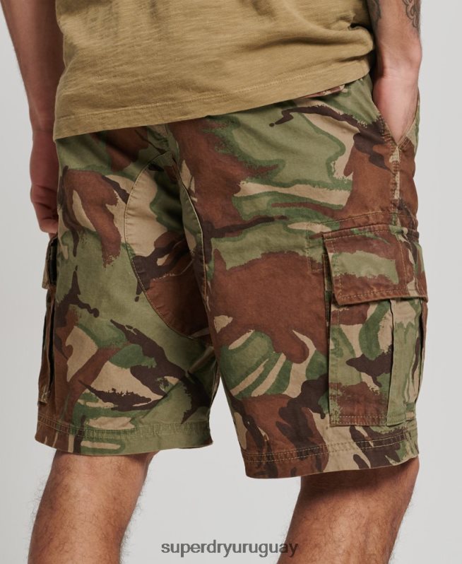 uy Superdry hombres shorts cargo pesados ​​de algodón orgánico verde DT2N8Z271 ropa