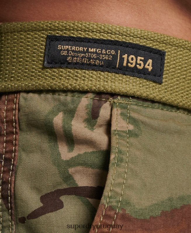 uy Superdry hombres shorts cargo pesados ​​de algodón orgánico verde DT2N8Z271 ropa