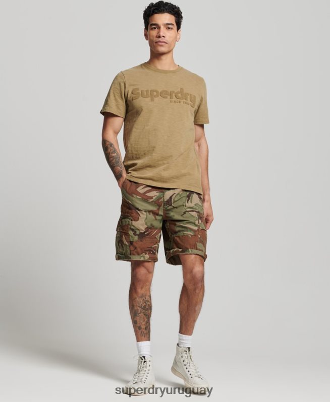 uy Superdry hombres shorts cargo pesados ​​de algodón orgánico verde DT2N8Z271 ropa