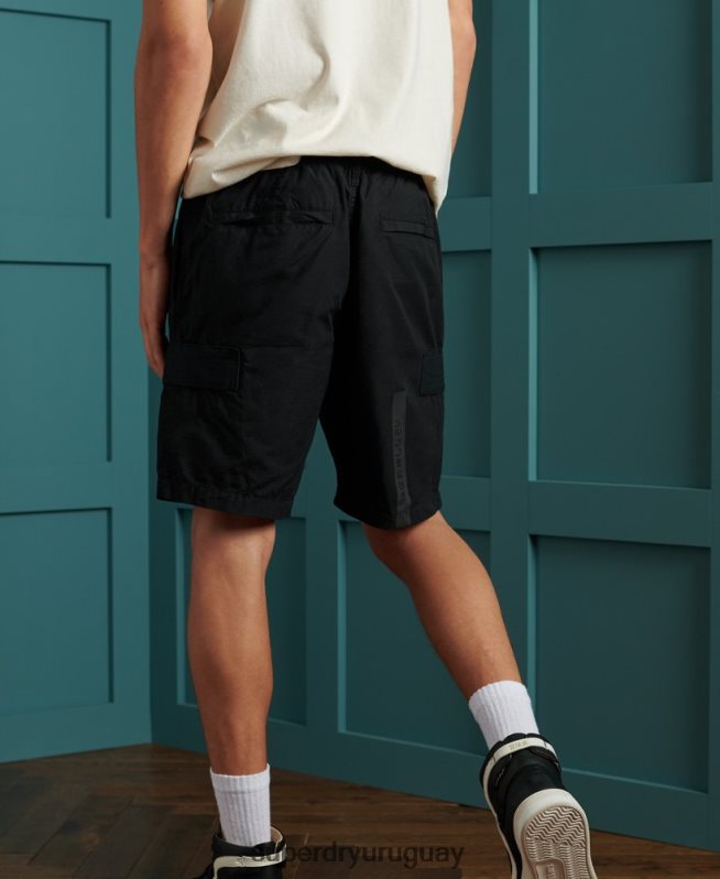 uy Superdry hombres shorts cargo utilitarios negro DT2N8Z382 ropa