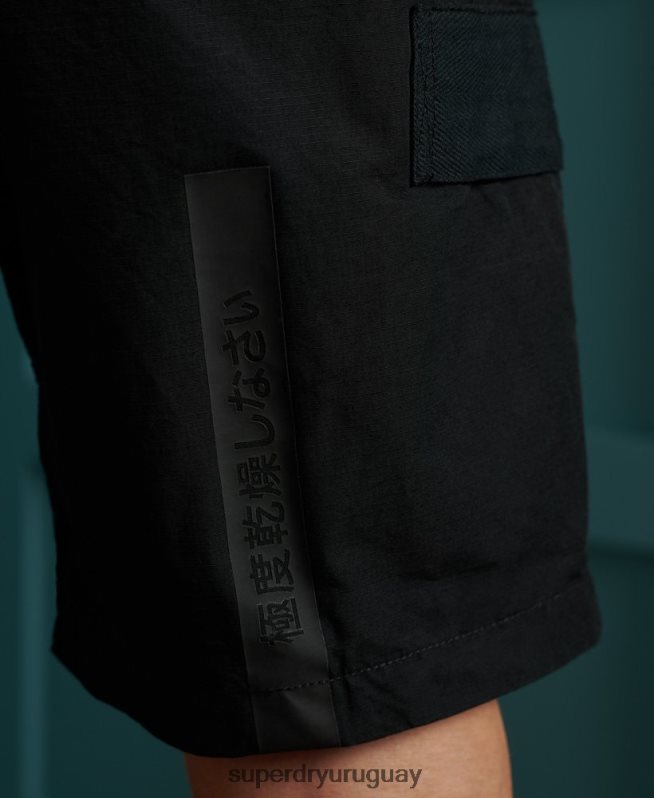 uy Superdry hombres shorts cargo utilitarios negro DT2N8Z382 ropa